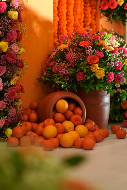 Floral detail and Photo-op — Haldi decor — Westin
